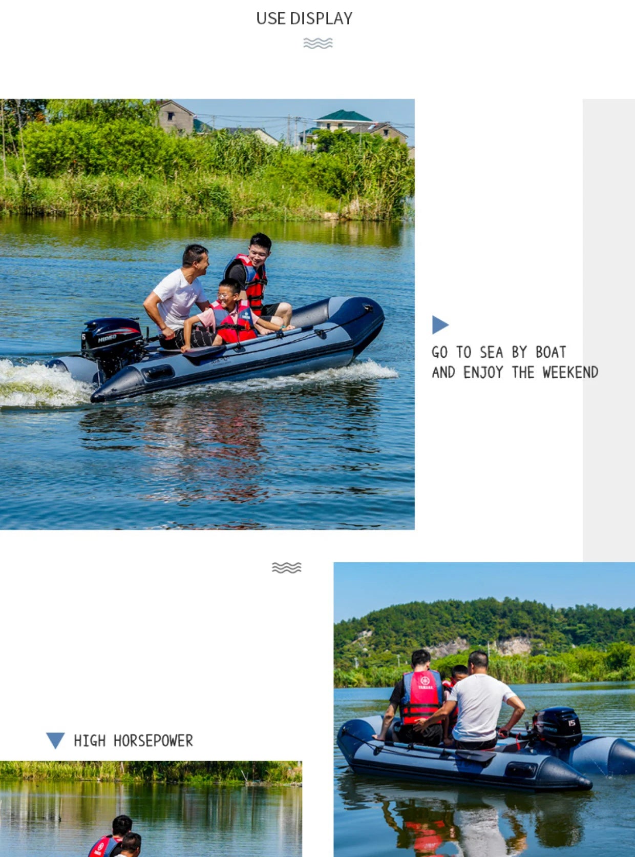 New Arrived 2.3~5.2m Inflatable Assault Boat Set 0.9mm Thickened Wear-resistant Alloy V-shaped Bottoms Canoeing Fishing Boat