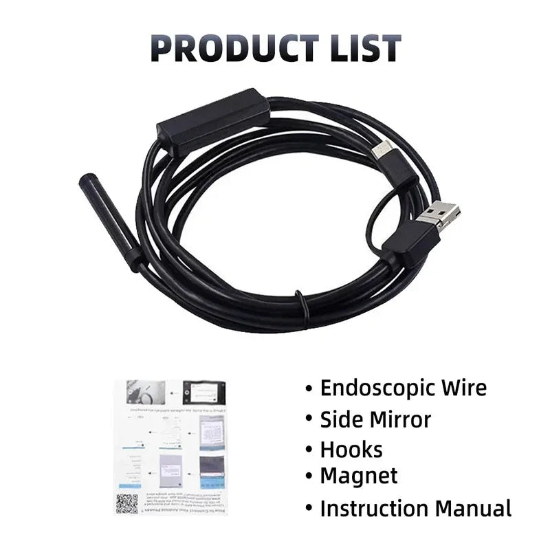 360 Articulating Borescope 1080P 6.0mm 4.3inch LCD Monitor Industrial Inspection Camera With 2 Way Articulation For Automotive