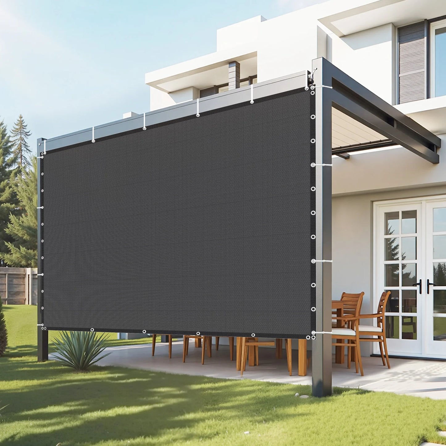 VEVOR 90% Sun Shade Cloth 10x10/12/20ft Pergola Shade Cover 140 GSM HDPE Canopy Privacy Screen for Outdoor Patio Garden Backyard