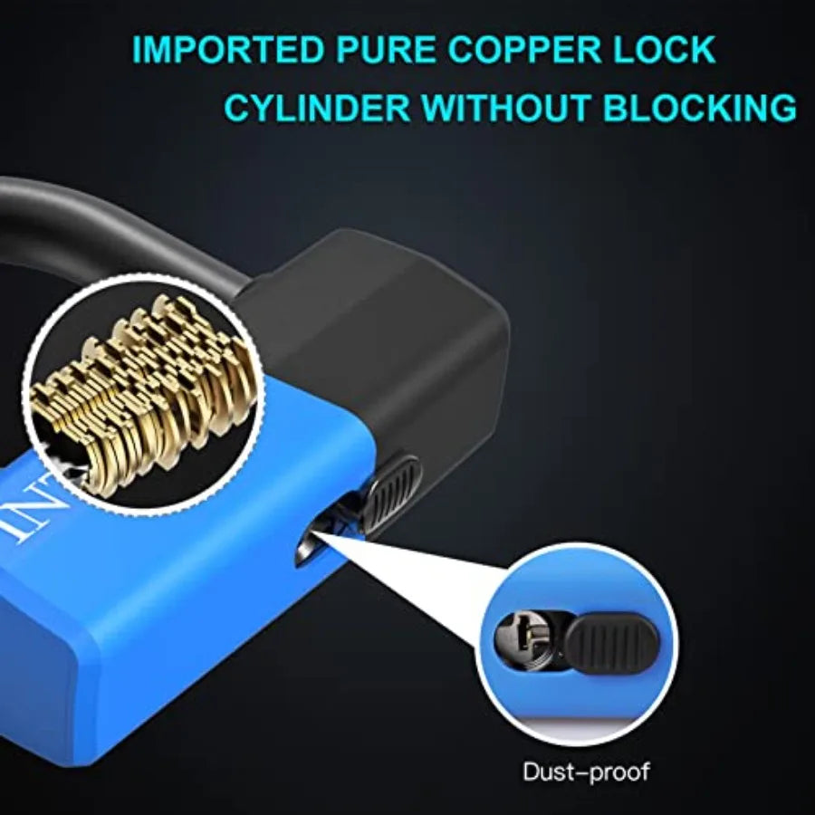 Motorcycle Chain Locks 3.1FT 10mm Thick Security Chain Lock Heavy Duty Bike Lock with 16mm Disc Lock for Gates Fences Outdoor E