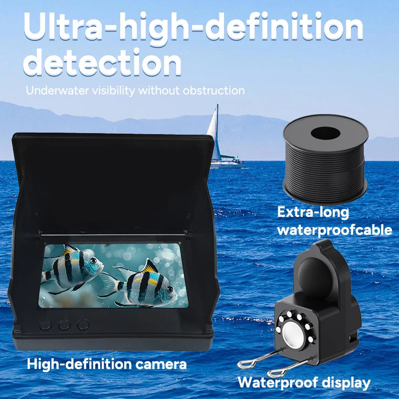 Fishing Camera Handheld 1080P 4.3 Inch LCD Camera 130°ortable Fishing Depth Fish Finder Water For Fishing With Night Vision