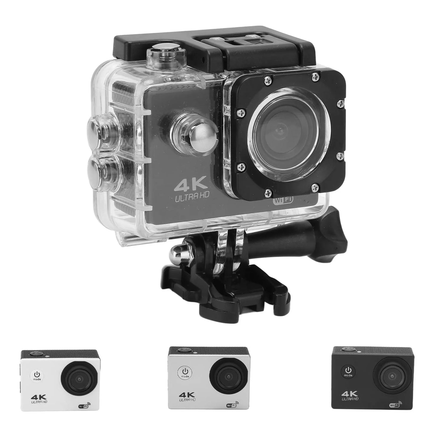WiFi Action Camera Action Camera 4K HD 98.4ft Waterproof 2.0 Inch Screen WiFi Underwater Sports Camera for Outdoor Diving Helmet