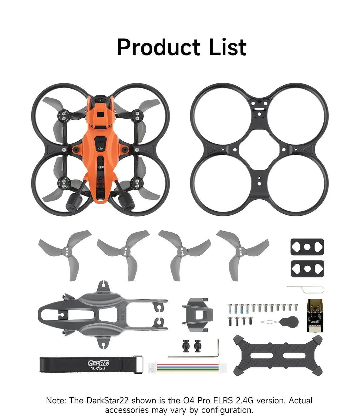 GEPRC NEW DarkStar22 O4 Pro HD Quadcopter/DarkStar22 WTFPV DIY Version PNP, ELRS 2.4G Receiver TAKER F405 20A ELRS2.4 2-4S AIO