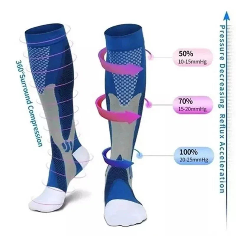 Running Men Women Compression Socks For Football Anti Fatigue Pain Relief 20-30 Mmhg Black Compression Socks Fit Sport Socks2026