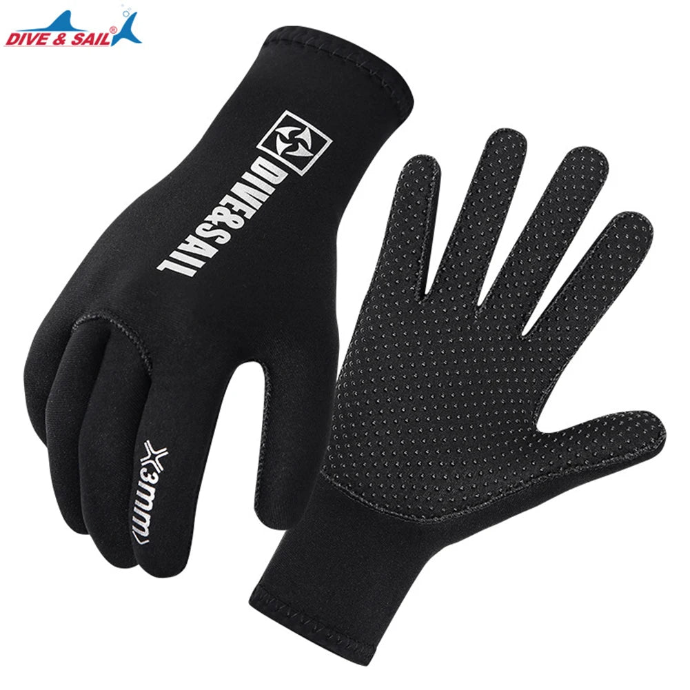 3mm Scuba Diving Gloves Anti Slip Five Finger Dive Gloves UV Protection Neoprene Gloves for Swimming Snorkeling