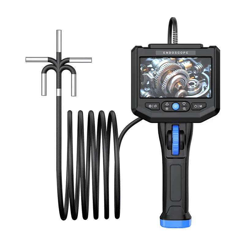 Industrial endoscope 360 Degree Steering with 6mm Lens HD 5-Inch Screen Automotive Pipeline Inspection Camera