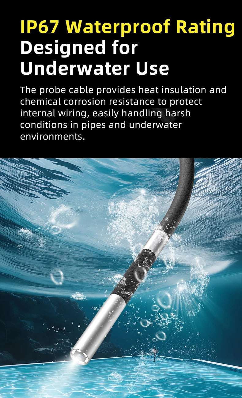 Industrial endoscope 360 Degree Steering with 6mm Lens HD 5-Inch Screen Automotive Pipeline Inspection Camera