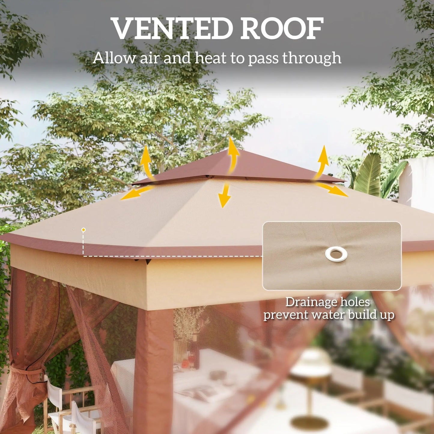 11 Ft X 11 Ft Gazebo Tent With Removable Netting Outdoor Patio Shelter Instant Canopy With Carry Bag