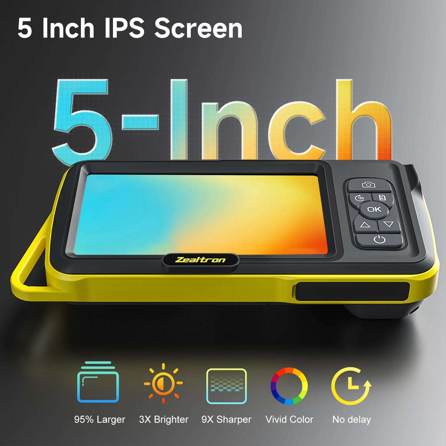 5'' IPS Screen Industrial Endoscope Video Dual Camera Pipe Car Inspection Borescope HD1080P 8mm USB Waterproof Probe with LEDs