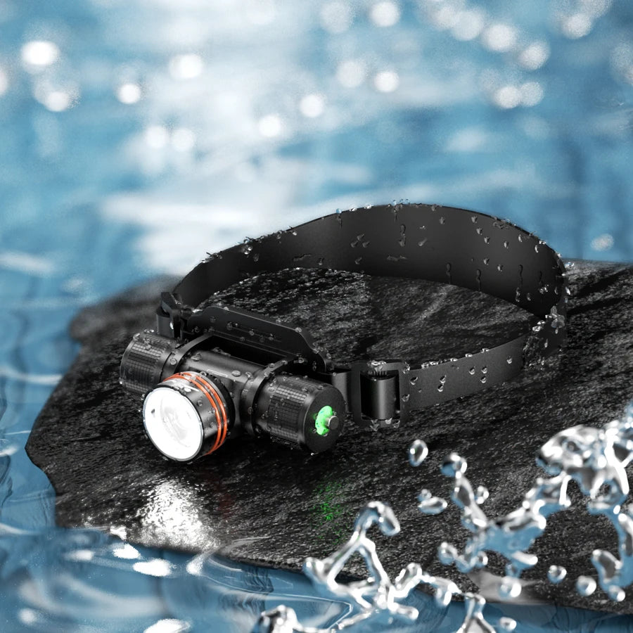 Professional IPX8 Waterproof Headlight LED Powerful Scuba Diving Headlamp 500000LM White Laser Underwater 120M  Dive Head Torch