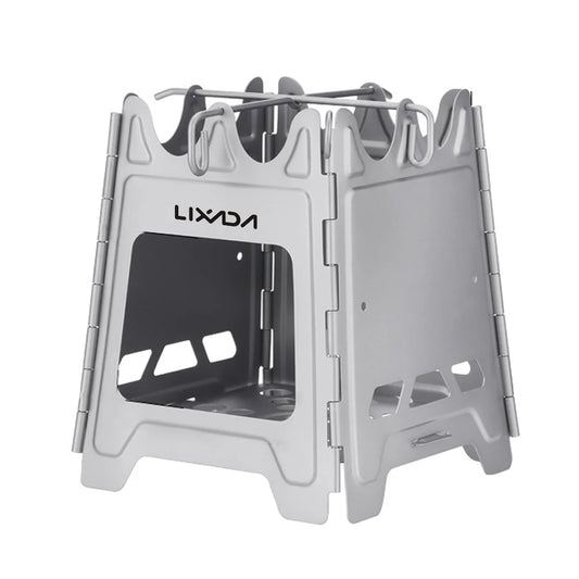 Outdoor Mini Fire Pits Foldable Stainless Steel/Ti Bonfire Stove Hinge Wood Burning Stove for Camping Hiking