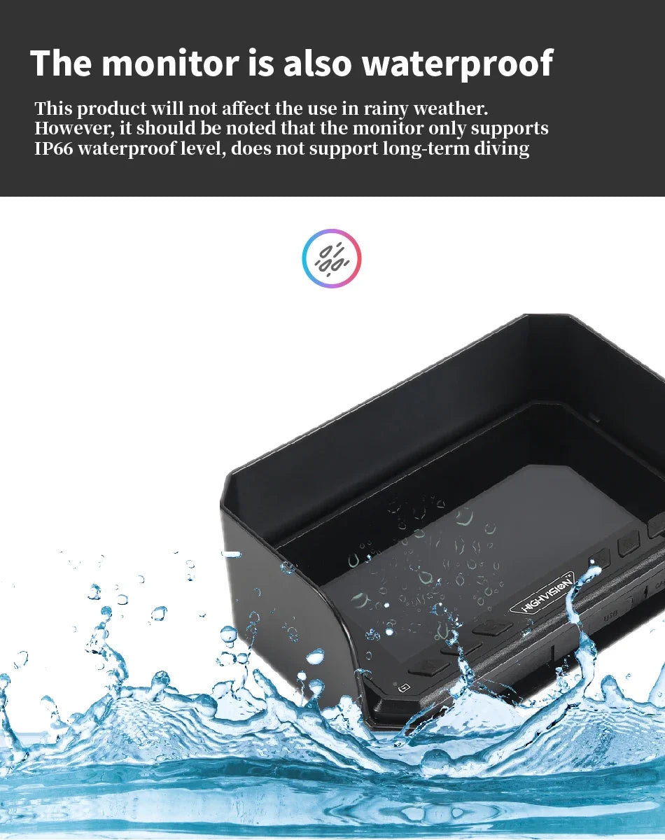 5''Underwater Fishing Camera,1080P Full HD Video Recording,Real-time Depth & Temperature Monitoring,IP66,8000mAh Rechargeable