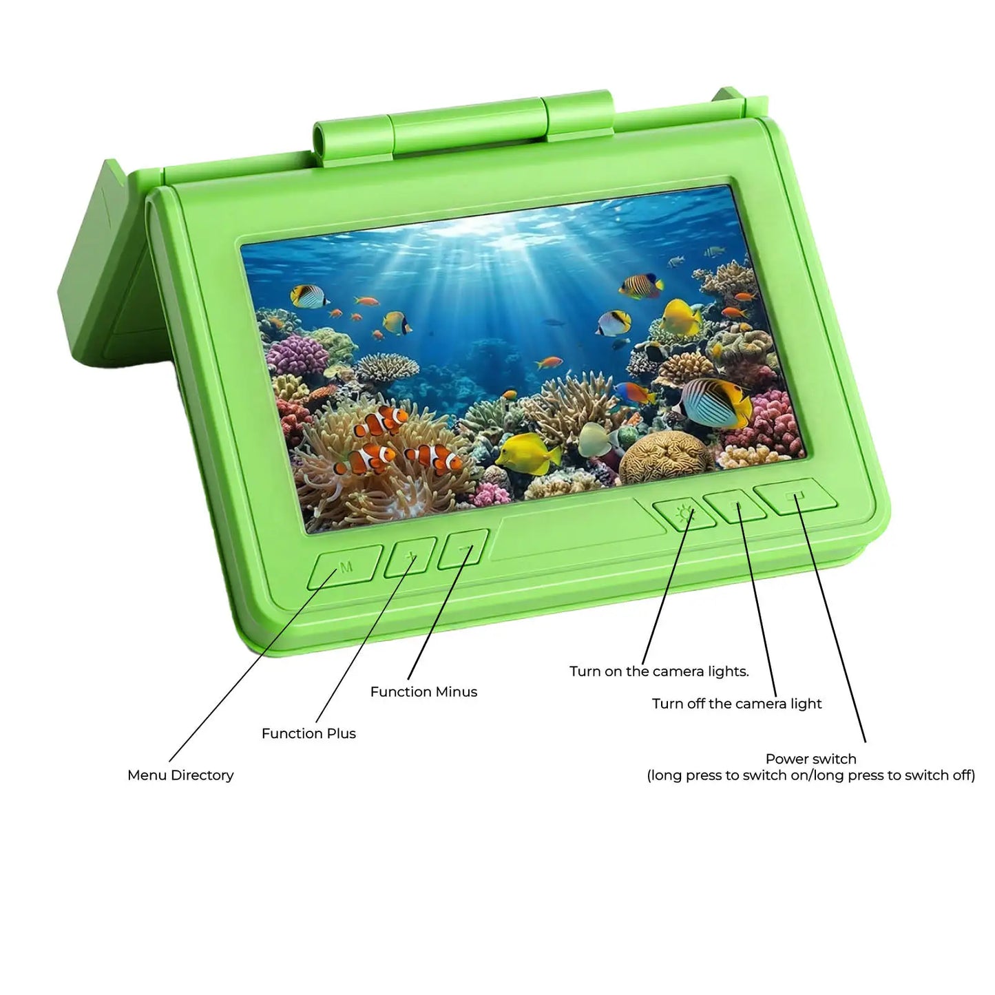 Portable Underwater Visual Fish Finder 4.3" LCD Monitor HD Fishing Camera IP68 Waterproof with IR Night Vision for Ice/Boat/Rive