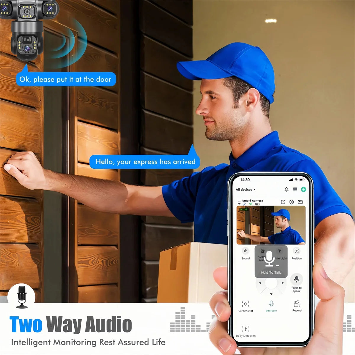 15MP 8K Wifi HD Camera Three Lenses Solar ip Camera Outdoor Wireless Waterproof PIR Night Vision AI Human Tracking Surveillance