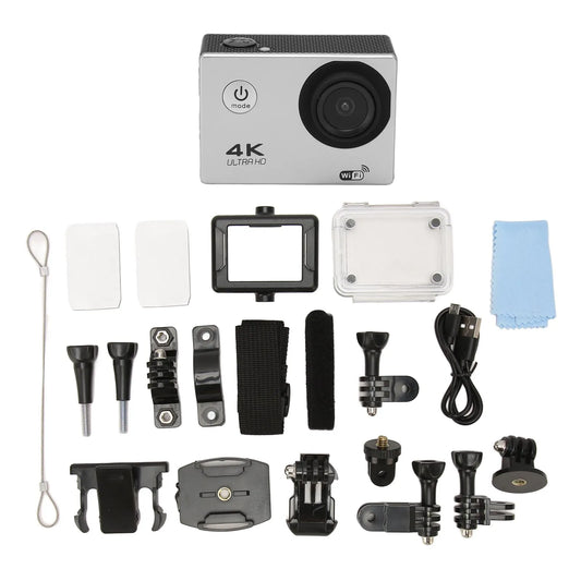 WiFi Action Camera Action Camera 4K HD 98.4ft Waterproof 2.0 Inch Screen WiFi Underwater Sports Camera for Outdoor Diving Helmet
