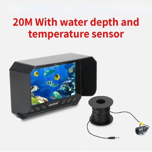 5''Underwater Fishing Camera,1080P Full HD Video Recording,Real-time Depth & Temperature Monitoring,IP66,8000mAh Rechargeable