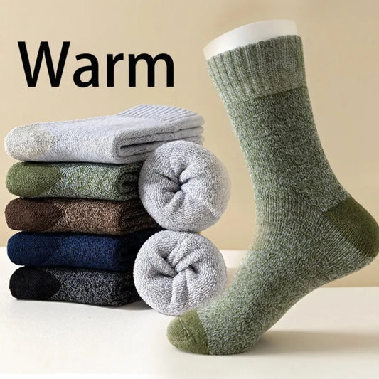 2026 New 5 Pairs Merino Wool Socks For Men, Super Thick Hiking Man Socks Thermal Socks For Cold Weather 2030