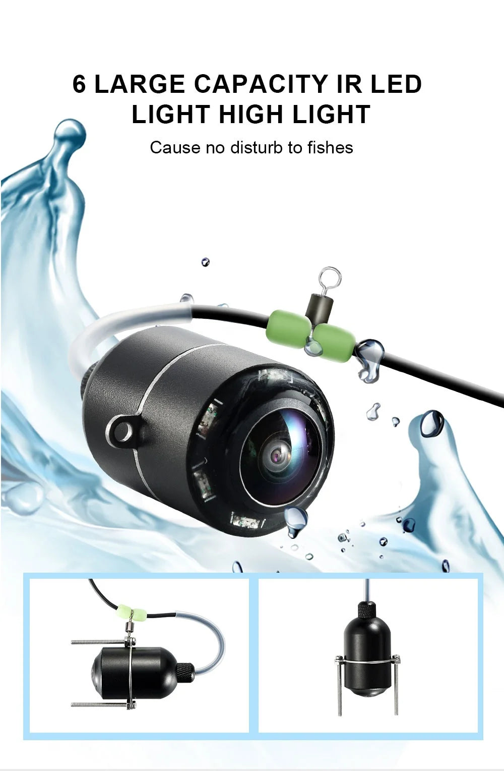 LUCKY Portable Underwater Fishing&Inspection Camera Night Vision Camera 4.3 Inch 20M Cable for Ice/Sea