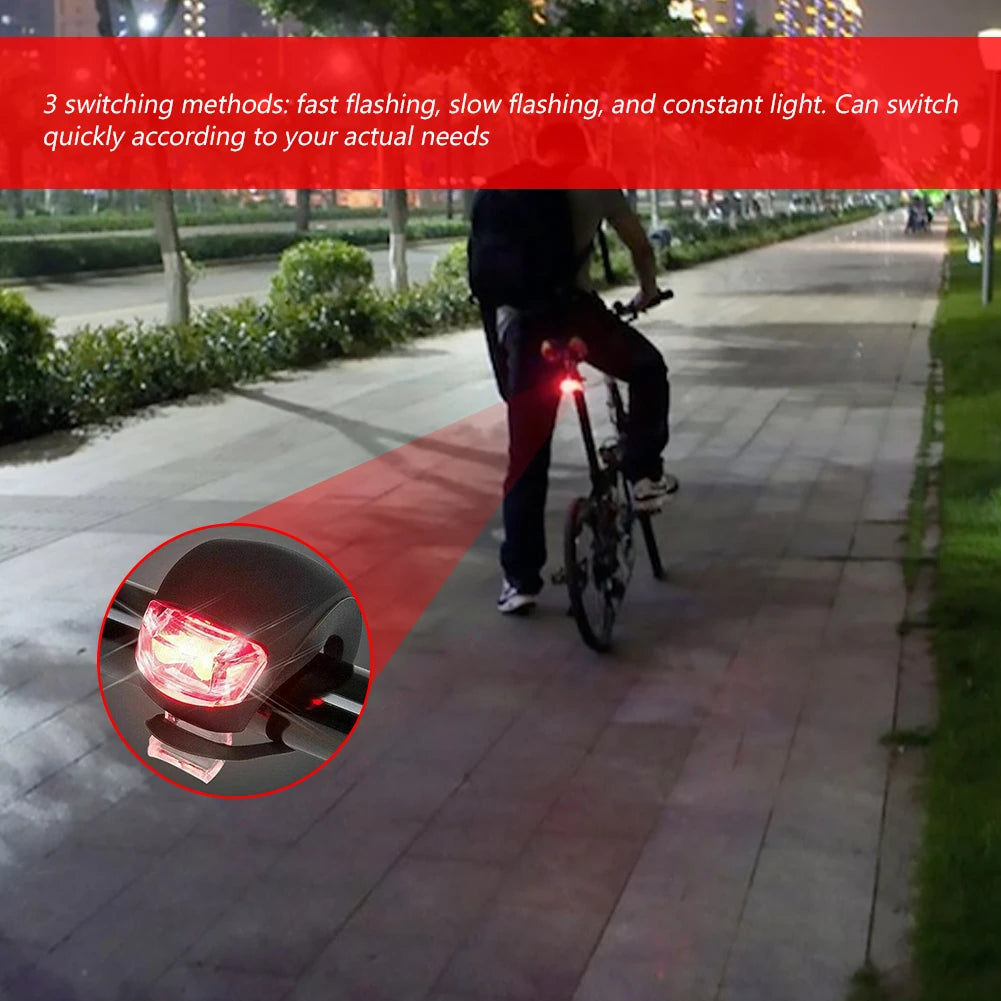 10-20PCS LED Silicone Bicycle Front Rear Light Set 3 Modes Waterproof MTB Mountain Road Bike Cycling Headlight Tail Warning Lamp
