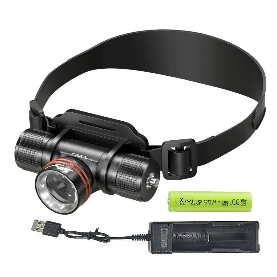 Professional IPX8 Waterproof Headlight LED Powerful Scuba Diving Headlamp 500000LM White Laser Underwater 120M  Dive Head Torch