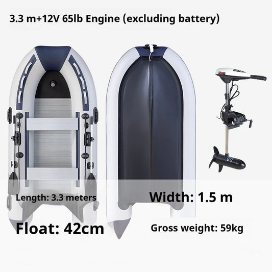 5–6 Person Inflatable Assault Boat 3.8m PVC Fishing Raft with Aluminum Floor, Anti-Collision Design & Rowing Accessories 2025