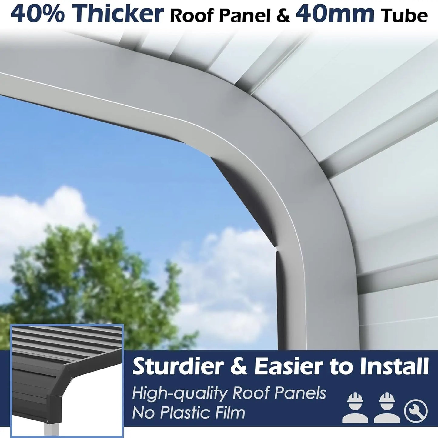 Heavy Duty Metal Carport Canopy with Galvanized Steel Frame And Roof Outdoor Storage Shed Car Tent Customized Protecti，Customiz